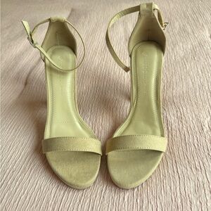 Fashion Nova Cream Heels with Ankle Strap